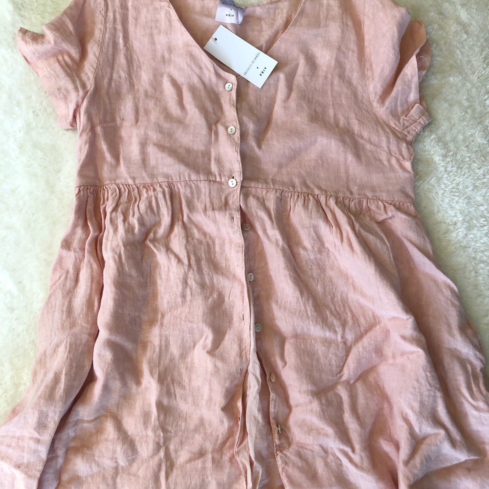 Jilly Priv Short Pink  Button Up Dress